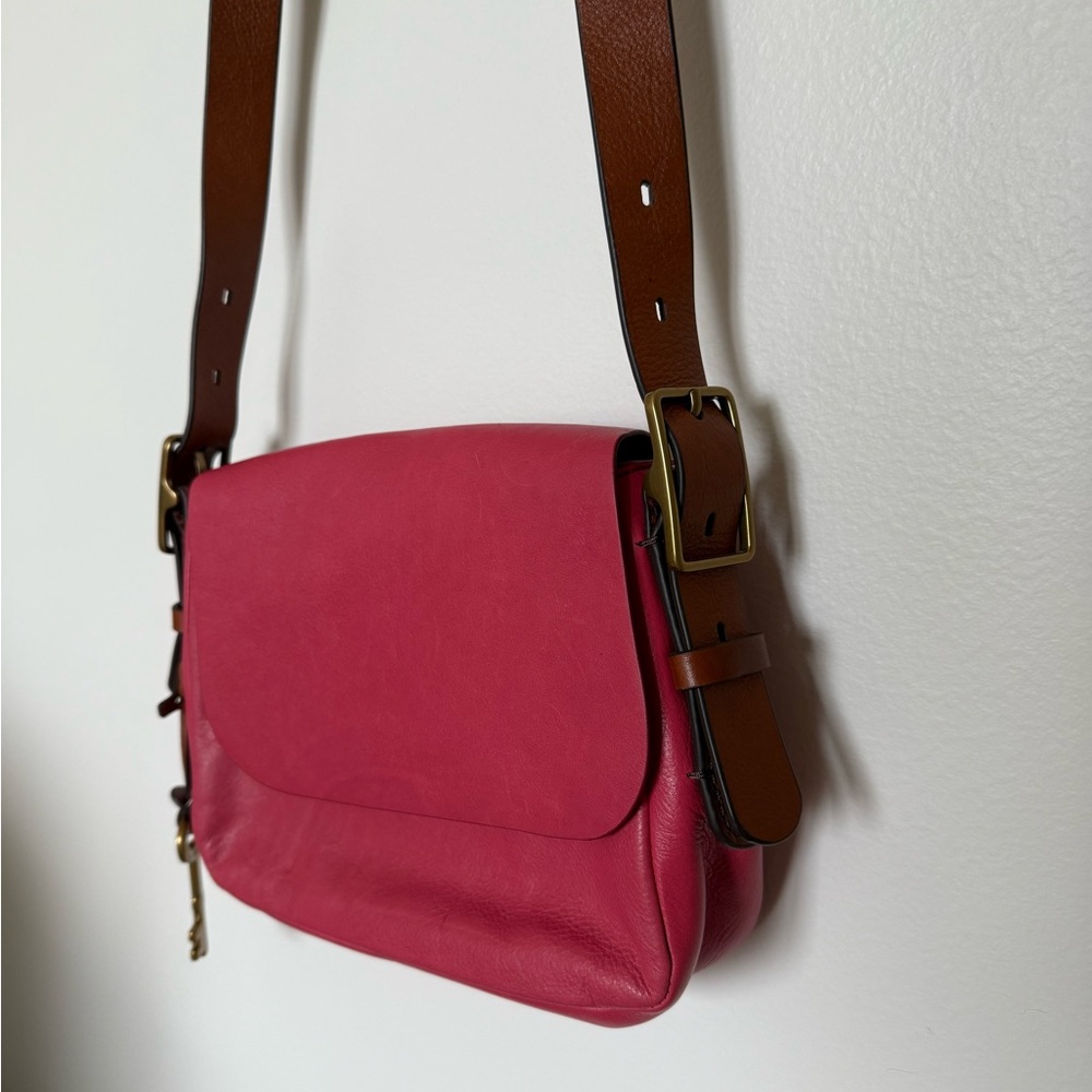 Fossil Pink Leather Crossbody Bag